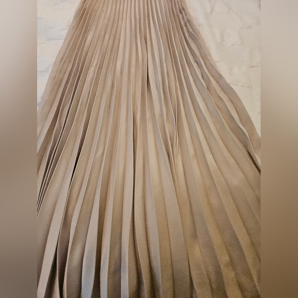 H&M Light Brown Pleated Skirt